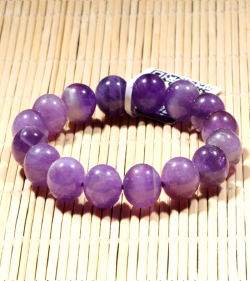 阿富汗紫晶金字塔圆形手链 规格12-12.5mm 重量 // 编码 91000280