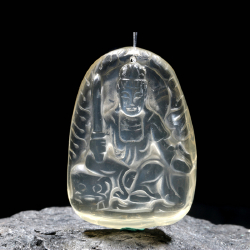 黄晶(文殊菩萨)护身佛挂坠 规格// 重量 // 编码 90000642