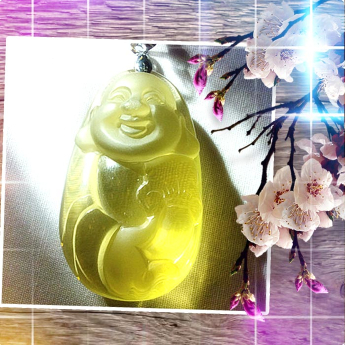 冰种黄晶如意笑佛挂坠 规格/mm 重量 /克 编码 61000267