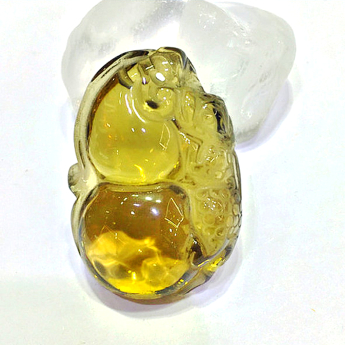 黄晶一世无忧葫芦挂坠 规格37*27mm 重量 // 编码 80000780