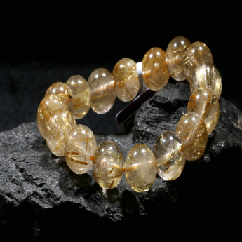 金发晶圆形手链 规格10mm 重量 26.57克 编码 80000860