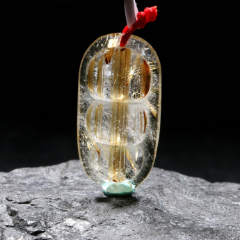 泰晶富贵豆挂坠 规格27*12*6mm 重量 // 编码 80000936