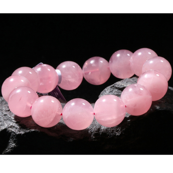 粉紫晶圆形手链 规格15mm 重量 64.9克 编码 82100092