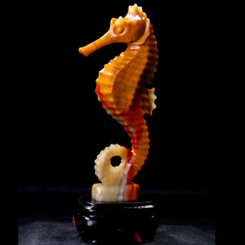 三彩玉海马摆件 规格22cm 重量 // 编码 92440036