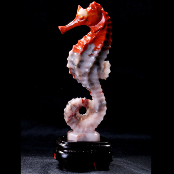 三彩玉海马摆件 规格22cm 重量 // 编码 92440033