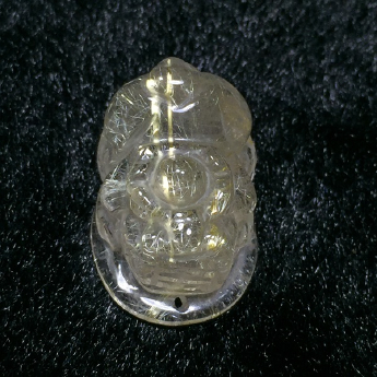 金发晶皮丘挂坠 规格23*14.5*13mm 重量 6.93克 编码 92106065