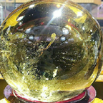 黄晶景球（水晶大王收藏)规格15重量编号19002456