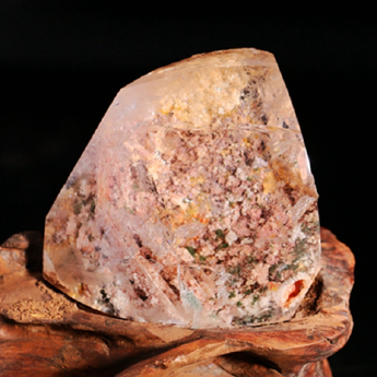 花幽灵原矿石摆件（水晶大王收藏）规格7.5X7.6CM(连座尺寸15X13CM）重量0.24公斤编号19002604