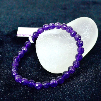 紫晶刻面圆形手链 规格6mm 重量 /克 编码 92104010