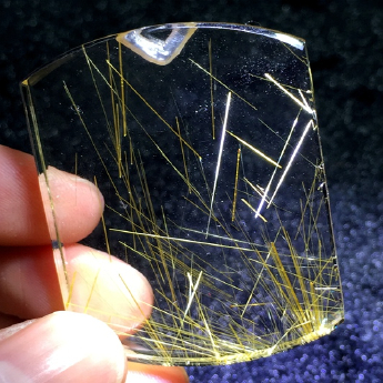 冰种金发晶梯形无字牌挂坠（107#茶） 规格40*29mm 重量 15.72克 编码 19000120