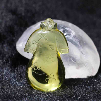 黄晶福瓜雕刻挂坠 规格23*43mm 重量 21克 编码 82102774