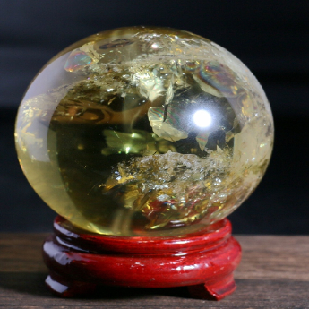 黄晶景球（水晶大王收藏）规格11.8CM重量编号19002559