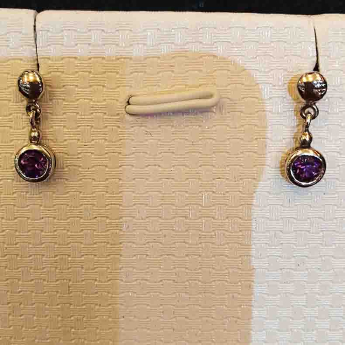 紫晶特色镶嵌耳钉规格6重量编号80002902