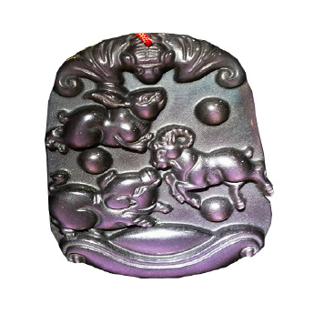 冰种黑曜岩(兔)(羊)(猪)挂坠 规格// 重量 // 编码 90000395