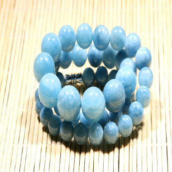 海蓝宝大细珠圆形项链 规格// 重量 // 编码 80000795