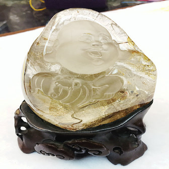 发晶摆件(福在眼前) 规格// 重量 // 编码 92101462