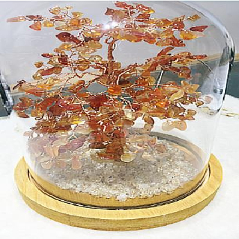 玛瑙圆木座招财树 规格高20宽14cm 重量 // 编码 92900541