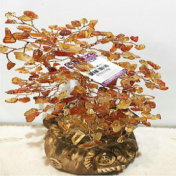 玛瑙陶瓷钱袋树规格高19宽16公分重量编号92900548