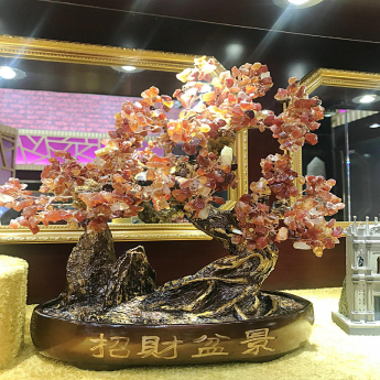 金招财树（椭圆盆）-东陵石 规格高35宽35cm 重量 // 编码 94000399