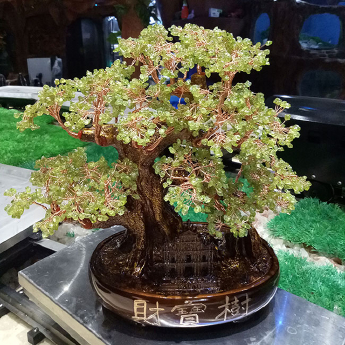 双龙发财树（椭圆盆）-红玛瑙 规格高30*28cm 重量 // 编码 94000426