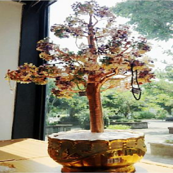 五彩招财树摆件（陶瓷盆）规格高1.3米重量编号94000202