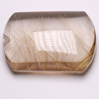 冰种金发晶梯形无字牌挂坠（32#茶） 规格55*38mm 重量 54.75克 编码 19000097