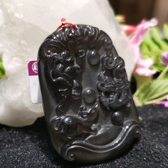黑曜岩迎福挂坠 规格// 重量 // 编码 90000625