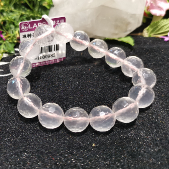 冰种芙蓉石刻面圆形手链 规格12mm 重量 // 编码 91000982