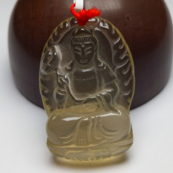黄晶(大势至)护身佛挂坠 规格26.5*40mm 重量 16.2克 编码 90000652