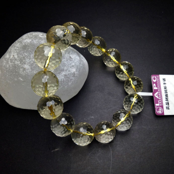 黄晶刻面圆形手链 规格15mm 重量 // 编码 64000240