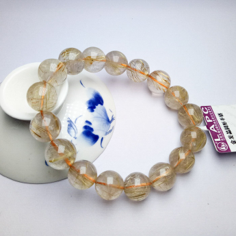 金发晶圆形手链 规格１２mm 重量 // 编码 82100210
