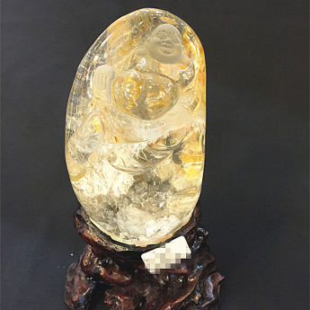 黄胶花笑佛摆件 规格高10宽7cm 重量 // 编码 31071412