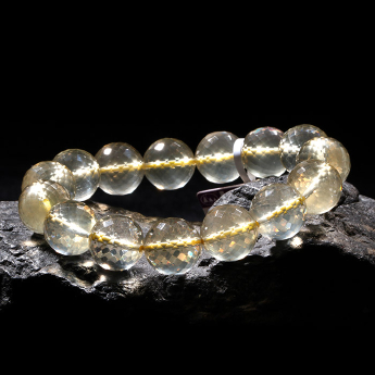 黄晶刻面圆形手链(柠檬黄) 规格13.5mm 重量 // 编码 91000759