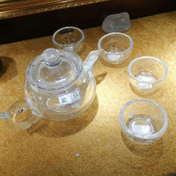 原石光身茶具自用套装(1壶4小光杯无盒) 规格15*8*8mm 重量 // 编码 35300003