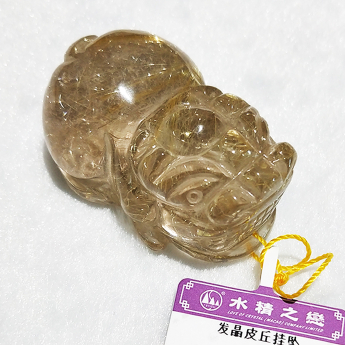 发晶皮丘挂坠 规格46*31*23.5*mm 重量 55.58克 编码 92202831