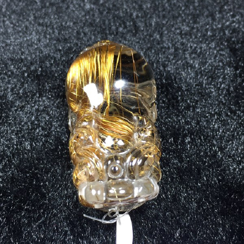 顶级猫眼金铜顺发皮丘挂坠（顶大38B19) 规格// 重量 17.47克 编码 92251302
