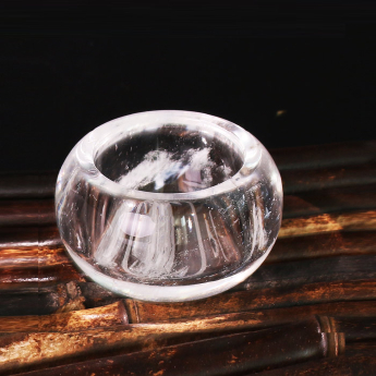 原石水晶厚壁小茶杯(内直)规格宽6高3.8重量编号35102482