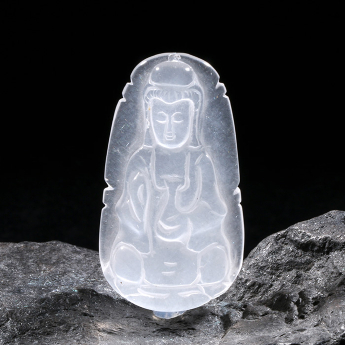 白晶观音挂坠 规格39*21*8mm 重量 15克 编码 90000224