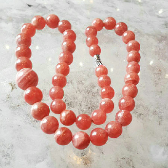 红纹石大细珠圆形项链规格重量编号65000111