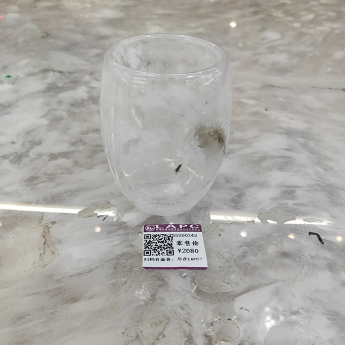 原石水晶腰鼓形大茶杯礼包#64规格宽6.5高8cm重量编号35200342