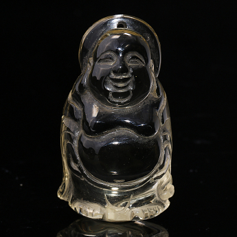 黄晶笑佛挂坠 规格36*23mm 重量 14/ 编码 80001159