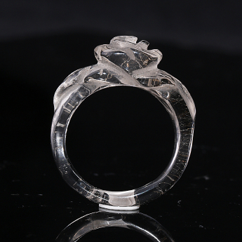 白晶玫瑰花戒指 规格21号/ 重量 4.5克拉 编码 92001353