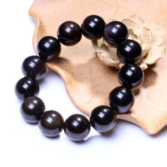 冰种黑曜石圆形手链 规格6mm 重量 /克 编码 82101130