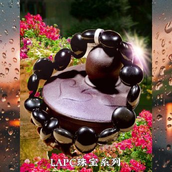 LAPC珠宝：天然黑曜石手链礼品（圆形）规格mm编号91000030-1
