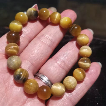 金蓝虎晶圆形手链 规格8mm 重量 16克 编码 82103081