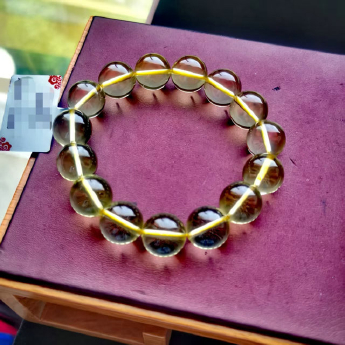 黄晶圆形手链 规格15mm 重量 65克 编码 82101316