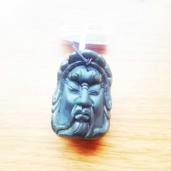 黑曜石关公挂坠 规格25*35mm 重量 /克 编码 82102366