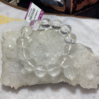 白晶刻面圆形手链 规格16mm 重量 50克 编码 82103146