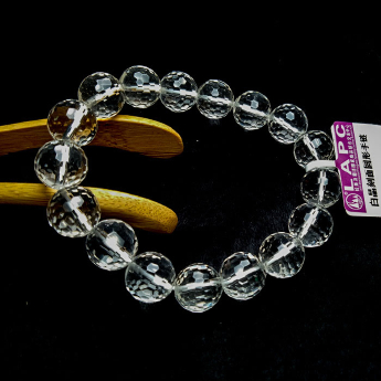 白晶刻面圆形手链 规格12mm 重量 33克 编码 82103144