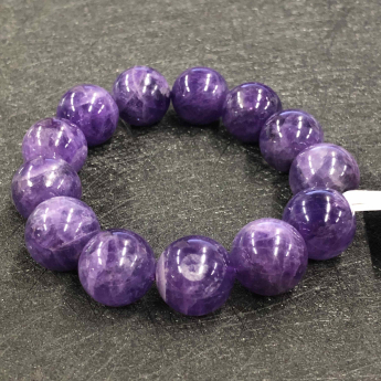 紫晶圆形手链 规格15mm 重量 67克 编码 96910572